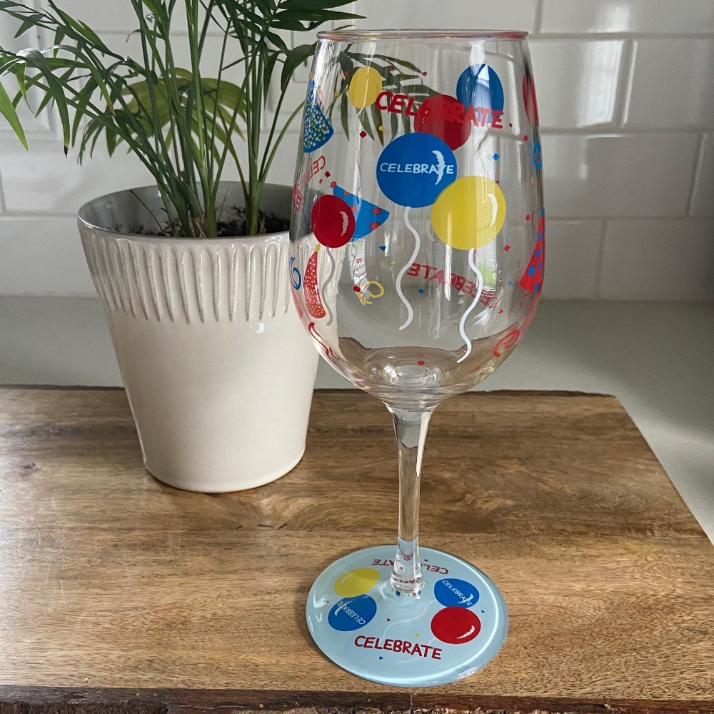 Lolita Acrylic 'Celebrate' Wine Glass NEW